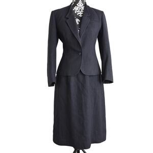 Vtg 70s Navy White Union Made Devon Hall By Robert Paul Taboh Wool Suit